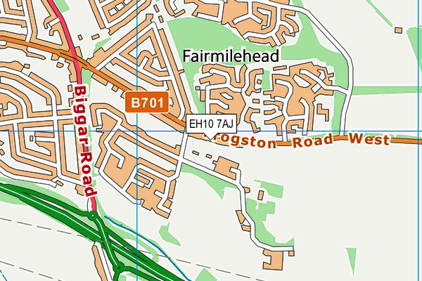 EH10 7AJ map - OS VectorMap District (Ordnance Survey) EH10 7AJ map - OS VectorMap District (Ordnance Survey)