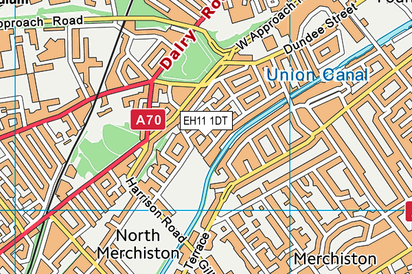 EH11 1DT map - OS VectorMap District (Ordnance Survey)