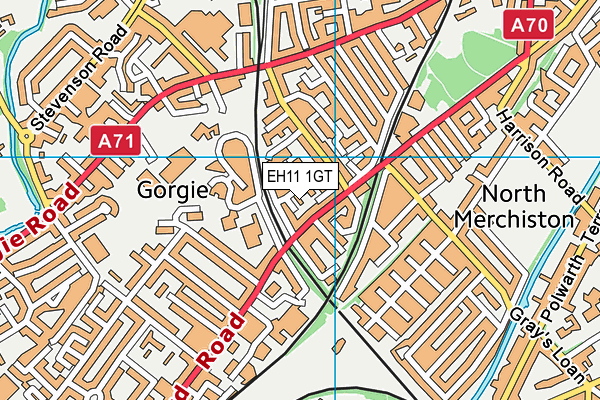 EH11 1GT map - OS VectorMap District (Ordnance Survey)