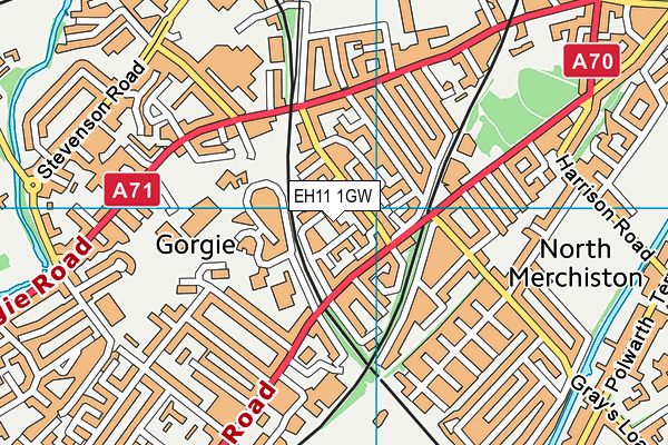 EH11 1GW map - OS VectorMap District (Ordnance Survey)