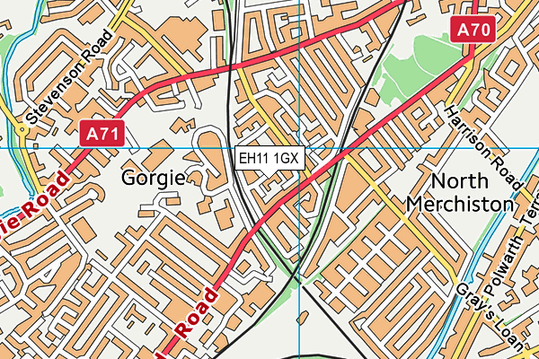EH11 1GX map - OS VectorMap District (Ordnance Survey) EH11 1GX map - OS VectorMap District (Ordnance Survey)