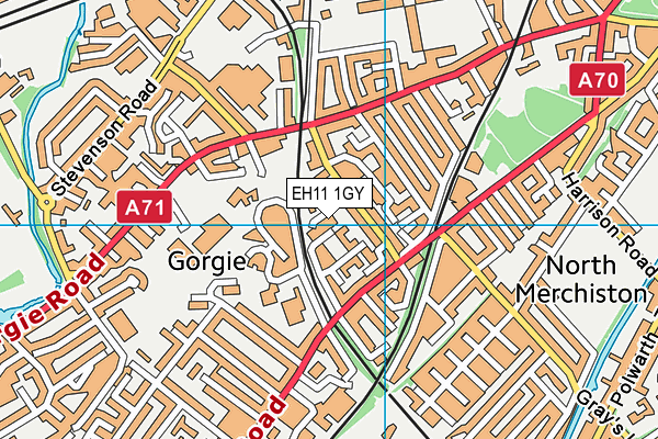EH11 1GY map - OS VectorMap District (Ordnance Survey) EH11 1GY map - OS VectorMap District (Ordnance Survey)