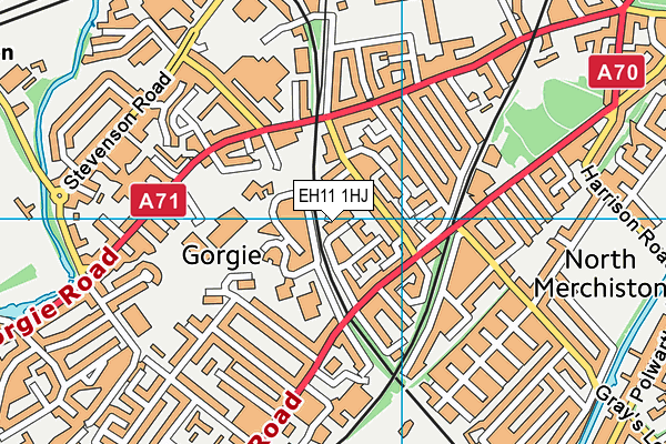 EH11 1HJ map - OS VectorMap District (Ordnance Survey) EH11 1HJ map - OS VectorMap District (Ordnance Survey)