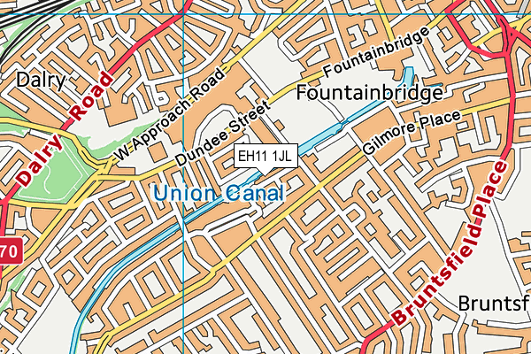 EH11 1JL map - OS VectorMap District (Ordnance Survey) EH11 1JL map - OS VectorMap District (Ordnance Survey)