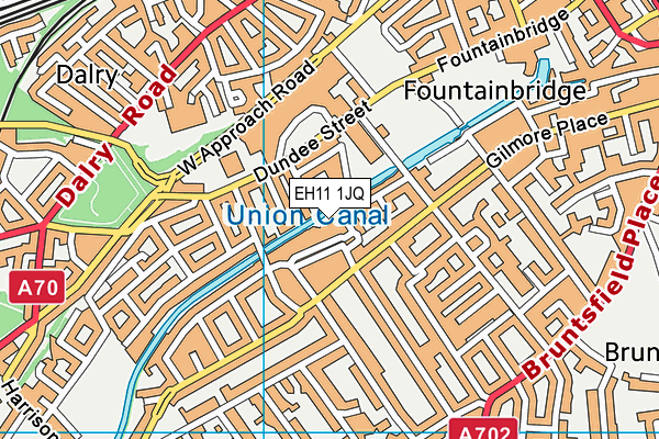 EH11 1JQ map - OS VectorMap District (Ordnance Survey) EH11 1JQ map - OS VectorMap District (Ordnance Survey)