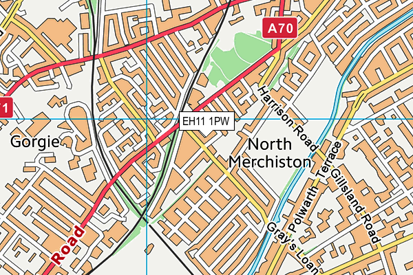 EH11 1PW map - OS VectorMap District (Ordnance Survey) EH11 1PW map - OS VectorMap District (Ordnance Survey)