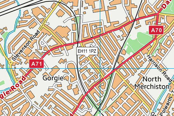 EH11 1PZ map - OS VectorMap District (Ordnance Survey)