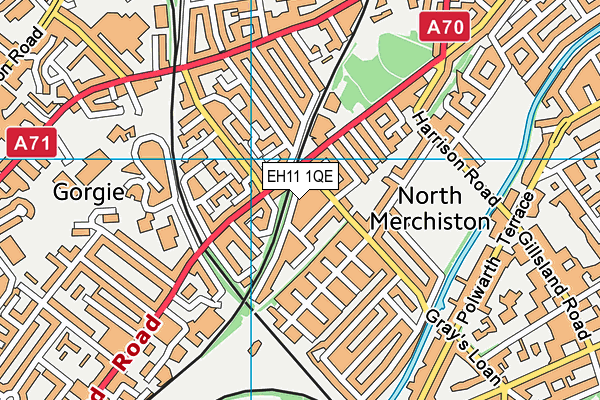 EH11 1QE map - OS VectorMap District (Ordnance Survey) EH11 1QE map - OS VectorMap District (Ordnance Survey)