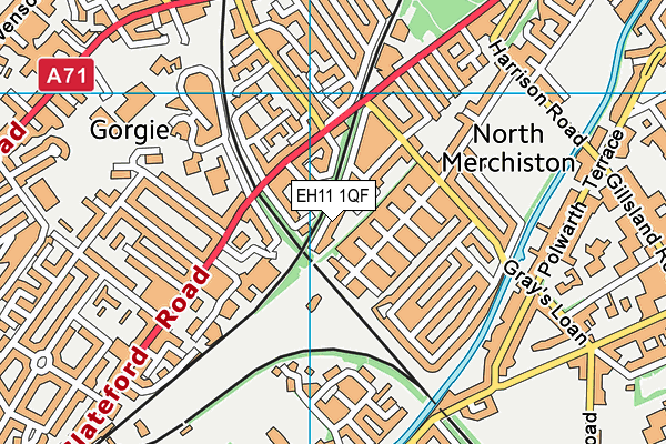 EH11 1QF map - OS VectorMap District (Ordnance Survey) EH11 1QF map - OS VectorMap District (Ordnance Survey)