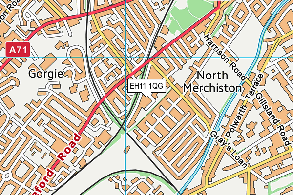 EH11 1QG map - OS VectorMap District (Ordnance Survey) EH11 1QG map - OS VectorMap District (Ordnance Survey)