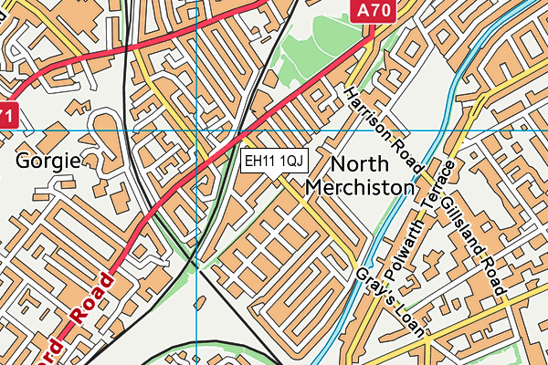 EH11 1QJ map - OS VectorMap District (Ordnance Survey) EH11 1QJ map - OS VectorMap District (Ordnance Survey)