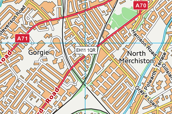 EH11 1QR map - OS VectorMap District (Ordnance Survey)