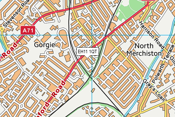 EH11 1QT map - OS VectorMap District (Ordnance Survey) EH11 1QT map - OS VectorMap District (Ordnance Survey)