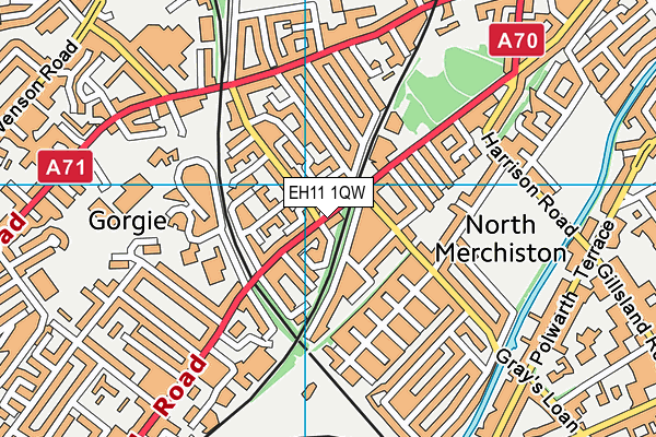 EH11 1QW map - OS VectorMap District (Ordnance Survey) EH11 1QW map - OS VectorMap District (Ordnance Survey)