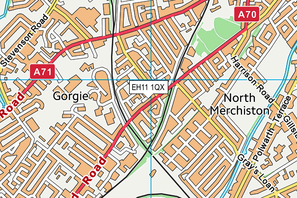 EH11 1QX map - OS VectorMap District (Ordnance Survey) EH11 1QX map - OS VectorMap District (Ordnance Survey)