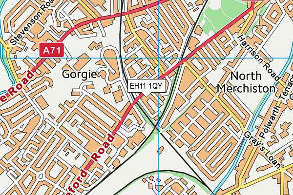 EH11 1QY map - OS VectorMap District (Ordnance Survey) EH11 1QY map - OS VectorMap District (Ordnance Survey)