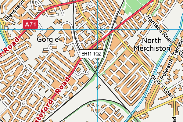 EH11 1QZ map - OS VectorMap District (Ordnance Survey) EH11 1QZ map - OS VectorMap District (Ordnance Survey)