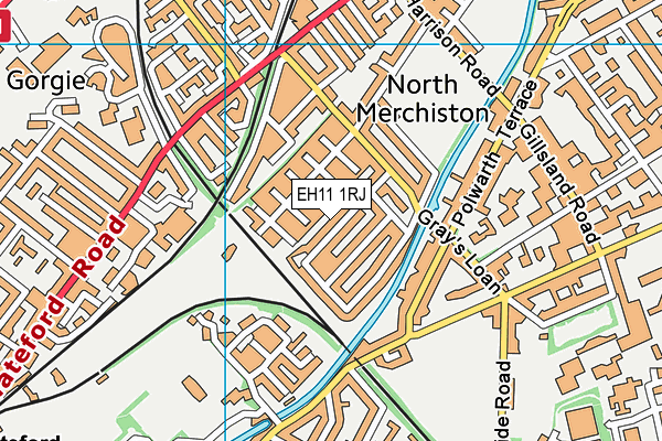 EH11 1RJ map - OS VectorMap District (Ordnance Survey) EH11 1RJ map - OS VectorMap District (Ordnance Survey)