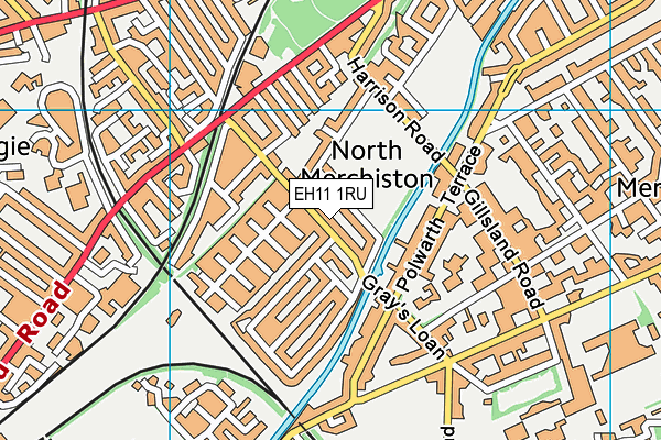 EH11 1RU map - OS VectorMap District (Ordnance Survey) EH11 1RU map - OS VectorMap District (Ordnance Survey)