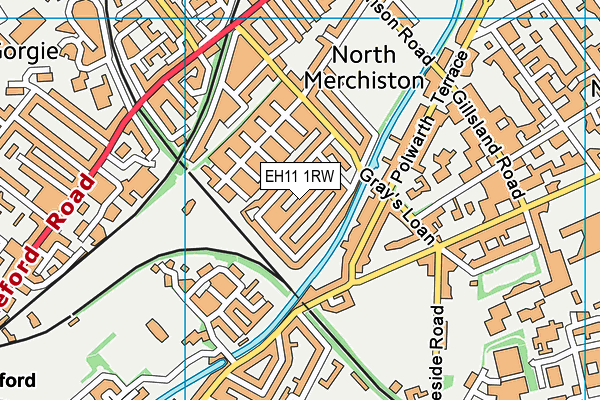 EH11 1RW map - OS VectorMap District (Ordnance Survey) EH11 1RW map - OS VectorMap District (Ordnance Survey)