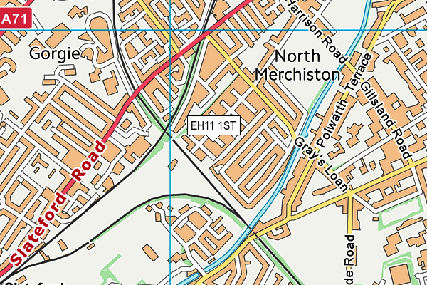 EH11 1ST map - OS VectorMap District (Ordnance Survey) EH11 1ST map - OS VectorMap District (Ordnance Survey)