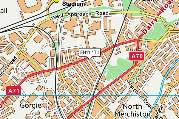 EH11 1TJ map - OS VectorMap District (Ordnance Survey) EH11 1TJ map - OS VectorMap District (Ordnance Survey)