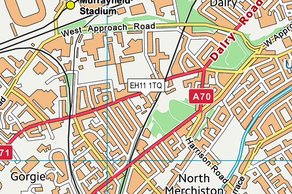 EH11 1TQ map - OS VectorMap District (Ordnance Survey)
