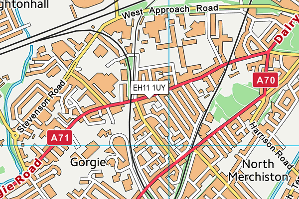 EH11 1UY map - OS VectorMap District (Ordnance Survey) EH11 1UY map - OS VectorMap District (Ordnance Survey)