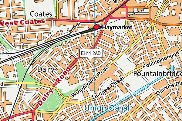 EH11 2AD map - OS VectorMap District (Ordnance Survey)
