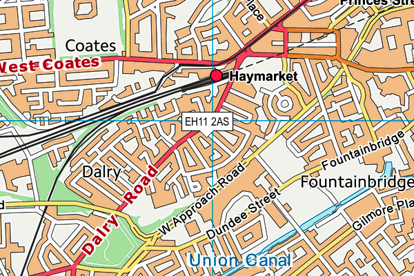 EH11 2AS map - OS VectorMap District (Ordnance Survey)