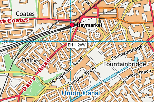 EH11 2AW map - OS VectorMap District (Ordnance Survey) EH11 2AW map - OS VectorMap District (Ordnance Survey)