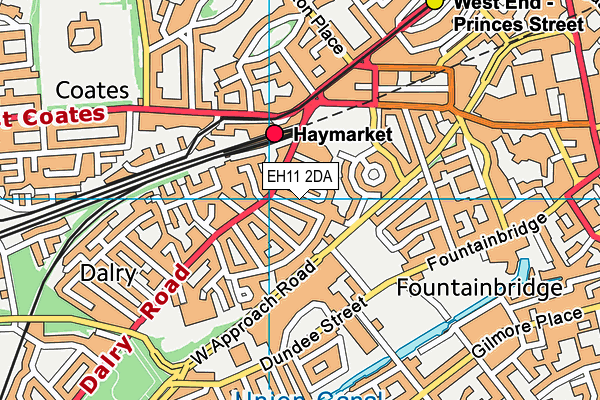 EH11 2DA map - OS VectorMap District (Ordnance Survey)