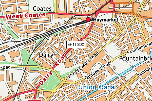 EH11 2DX map - OS VectorMap District (Ordnance Survey) EH11 2DX map - OS VectorMap District (Ordnance Survey)