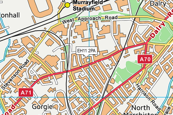 EH11 2PA map - OS VectorMap District (Ordnance Survey) EH11 2PA map - OS VectorMap District (Ordnance Survey)