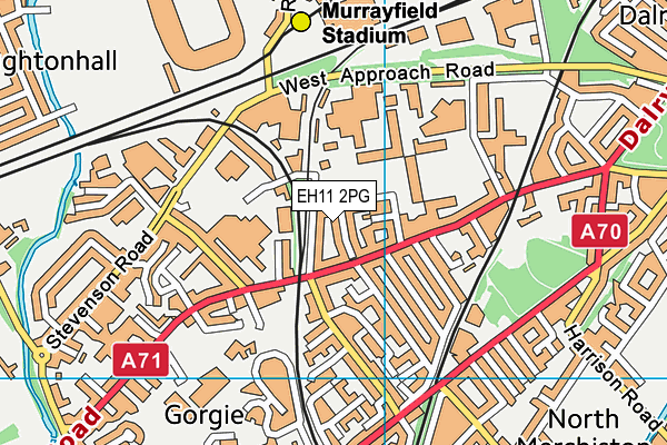 EH11 2PG map - OS VectorMap District (Ordnance Survey)