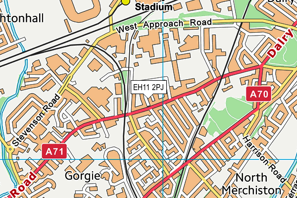 EH11 2PJ map - OS VectorMap District (Ordnance Survey) EH11 2PJ map - OS VectorMap District (Ordnance Survey)