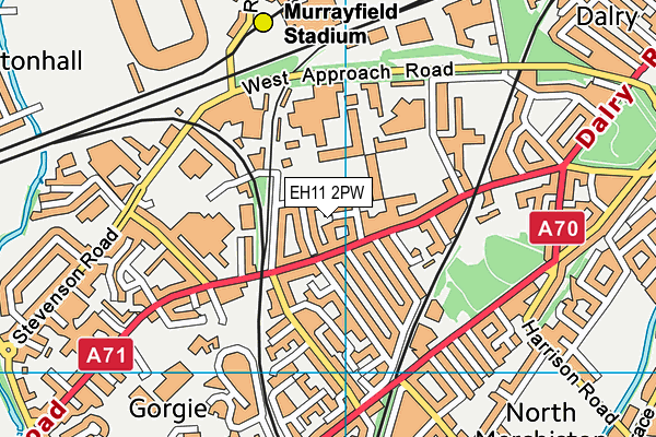EH11 2PW map - OS VectorMap District (Ordnance Survey) EH11 2PW map - OS VectorMap District (Ordnance Survey)