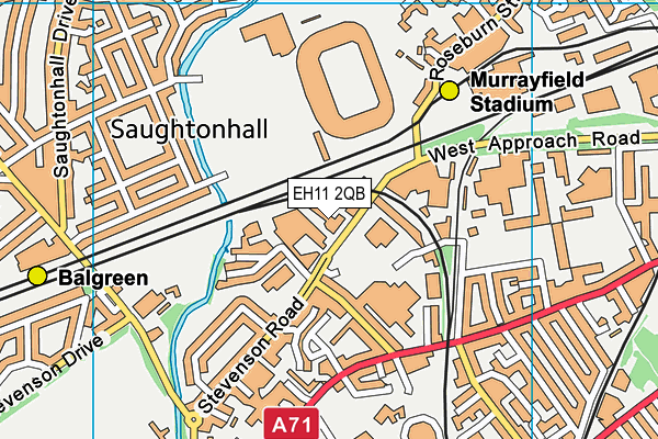 EH11 2QB map - OS VectorMap District (Ordnance Survey) EH11 2QB map - OS VectorMap District (Ordnance Survey)