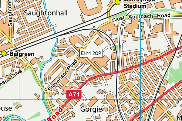 EH11 2QP map - OS VectorMap District (Ordnance Survey)