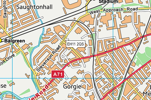 EH11 2QS map - OS VectorMap District (Ordnance Survey) EH11 2QS map - OS VectorMap District (Ordnance Survey)