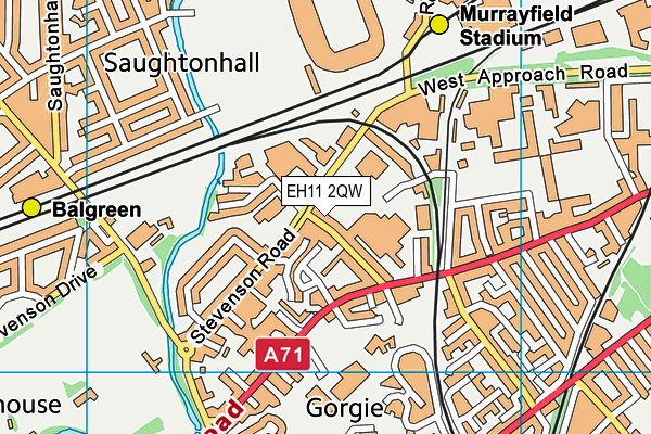 EH11 2QW map - OS VectorMap District (Ordnance Survey) EH11 2QW map - OS VectorMap District (Ordnance Survey)