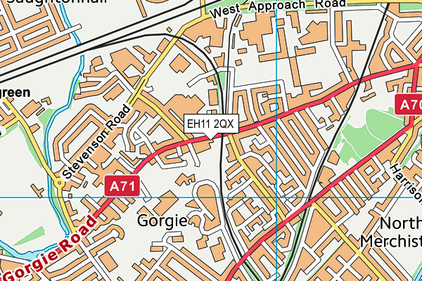 EH11 2QX map - OS VectorMap District (Ordnance Survey) EH11 2QX map - OS VectorMap District (Ordnance Survey)