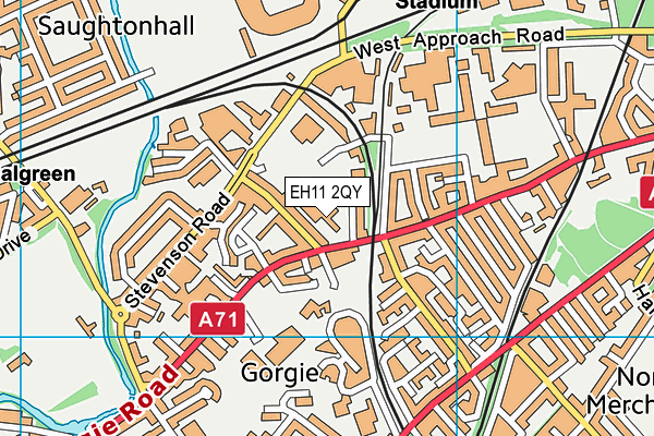 EH11 2QY map - OS VectorMap District (Ordnance Survey) EH11 2QY map - OS VectorMap District (Ordnance Survey)
