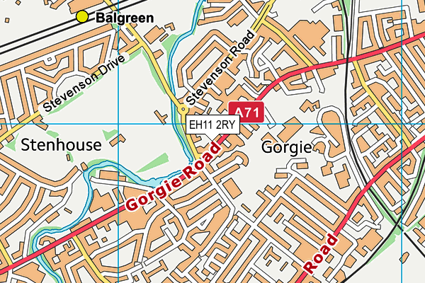 EH11 2RY map - OS VectorMap District (Ordnance Survey) EH11 2RY map - OS VectorMap District (Ordnance Survey)