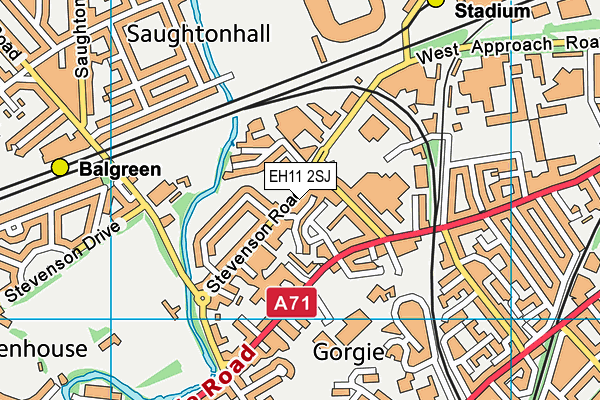 EH11 2SJ map - OS VectorMap District (Ordnance Survey) EH11 2SJ map - OS VectorMap District (Ordnance Survey)