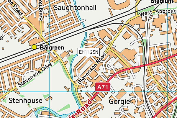 EH11 2SN map - OS VectorMap District (Ordnance Survey) EH11 2SN map - OS VectorMap District (Ordnance Survey)