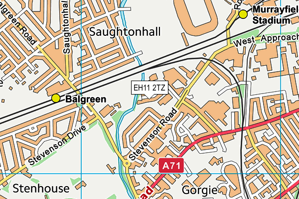 EH11 2TZ map - OS VectorMap District (Ordnance Survey) EH11 2TZ map - OS VectorMap District (Ordnance Survey)