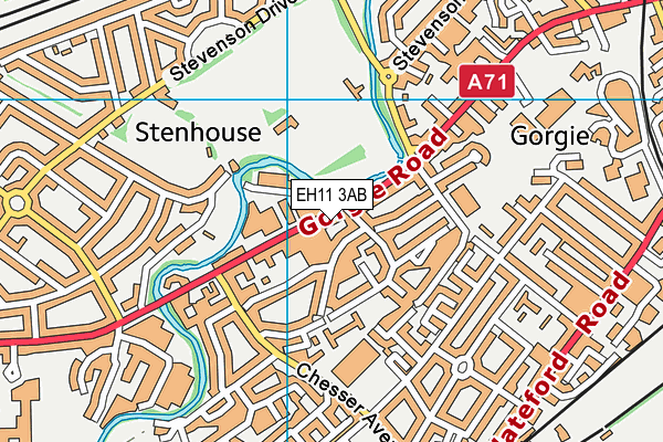EH11 3AB map - OS VectorMap District (Ordnance Survey)