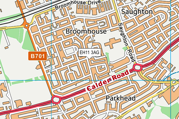 EH11 3AG map - OS VectorMap District (Ordnance Survey)