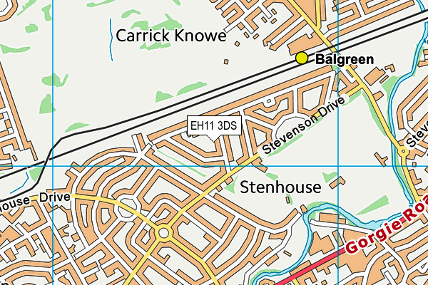 EH11 3DS map - OS VectorMap District (Ordnance Survey)